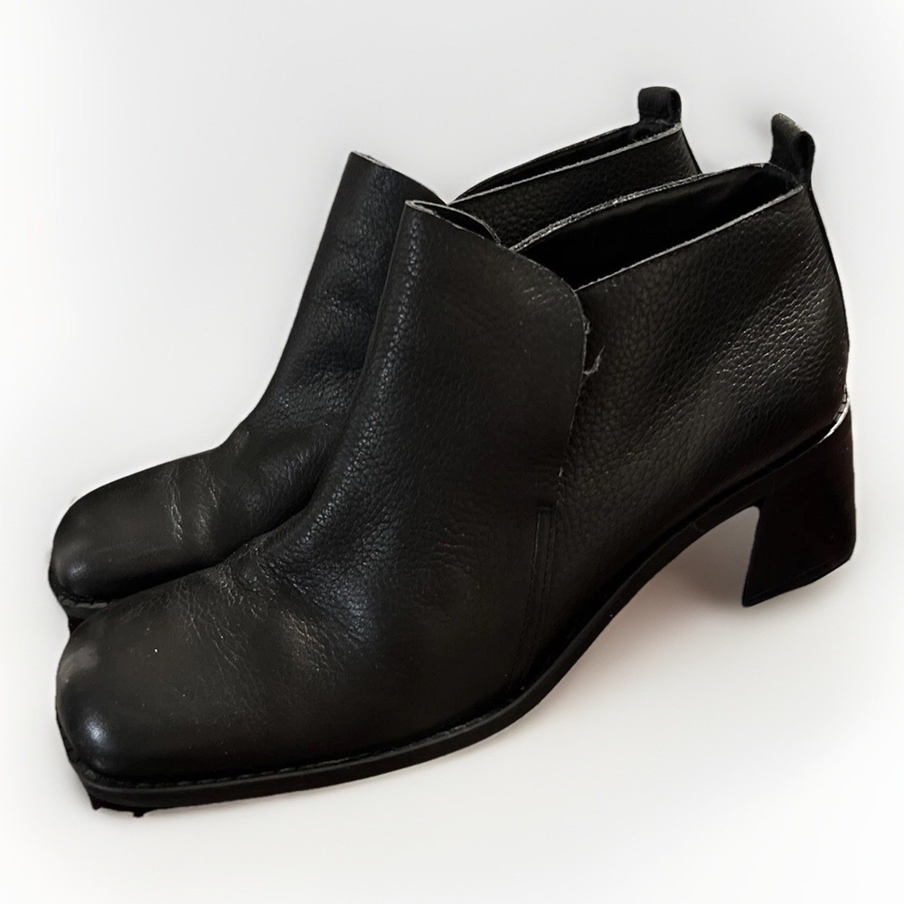 Nine West Woman's Square Toe Slip On Ankle‎ Boot Y2K Black 7.5
